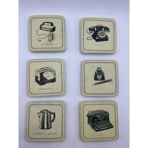Set of 6 Marco Fabiano Retro Style 2.5" Tile Magnets